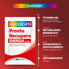 Carica l'immagine nel visualizzatore di Gallery, Massigen - Pronto Recupero Energia Plus, Integratore Tonico Energetico con Creatina, Arginina, Beta-Alanina, Vitamine e 