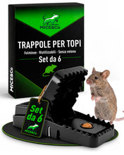 Carica l'immagine nel visualizzatore di Gallery, Mice&amp;Co 6 Trappola per Topi a Scatto | Riutilizzabili Senza Veleno Roditori