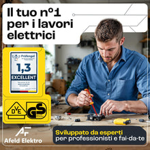 Carica l'immagine nel visualizzatore di Gallery, Set Cacciaviti Elettricista VDE Isolati, 3 Croce + 3 Taglio