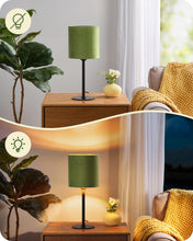 Carica l'immagine nel visualizzatore di Gallery, EDISHINE Lampada da Comodino, Paralume in Velluto, Base Metallo, Verde