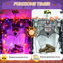 Carica l'immagine nel visualizzatore di Gallery, cshare Stringa Luci Decorazioni di Halloween, 6M 60LED Arancione-Viola USB/Batteria Catena Luminosa con Timer Impermeabi