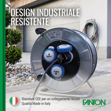 Carica l'immagine nel visualizzatore di Gallery, FANTON 78100-E Adattatore industriale blu da spina CEE a presa schuko/bipasso universale, spina 2P+T 16A 220V IP44, per 