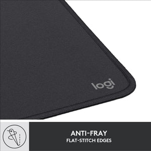 Logitech Mouse Pad - Studio Series, per Computer con Base in Gomma Antiscivolo, Scorrimento Facile, Resistente agli Schizzi, Materiali Durevoli, Portatile, Design Moderno - Grigio