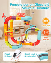 Carica l'immagine nel visualizzatore di Gallery, hahaland Trenino Elettrico per Bambini 64 Pezzi, Set STEM Pista Trenino 3D