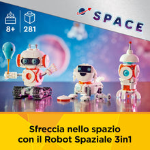 Carica l'immagine nel visualizzatore di Gallery, LEGO Creator 3 in 1 Robot Spaziale Giocattolo - Si Trasforma in Cane o in Razzo - Set di Costruzioni per Bambini, Bambine, Ragazzi e Ragazze da 8 Anni - Idea Regalo di Compleanno Creativa - 31164