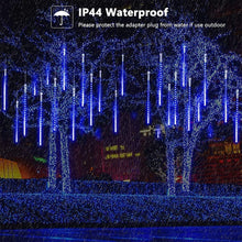 Carica l'immagine nel visualizzatore di Gallery, BrizLabs Luci Della Pioggia di Meteore, 30cm 10 Tubi 240 LED Luci Natalizie Esterno Impermeabile IP44 Stringa Luci LED per Natale Albero del Giardino Festa di Nozze Interno Decorazione, Blu
