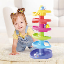 Carica l'immagine nel visualizzatore di Gallery, Quercetti Spiral Tower Pista Biglie per Bambini, Giochi Bambini 1 Anno 100% Made in Italy, Gioco Educativo con 5 Spirali, 3 Biglie Grandi con Sonagli, Regalo Bimbo 1 Anno Sicuro e Divertente