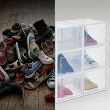 Carica l'immagine nel visualizzatore di Gallery, Relaxdays Set 6 Scatole di Plastica per Scarpe fino al N. 48, Scarpiera con Box Impilabili, Shoe Organizer, Trasparenti