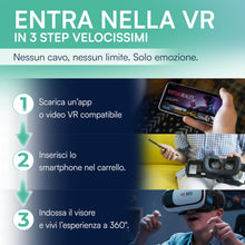 Carica l'immagine nel visualizzatore di Gallery, TEMPO DI SALDI Visore Realtà Virtuale 3D compatibile IOS e Android, Visore VR Smartphone da 4.7 a 6 pollici, Occhiali VR