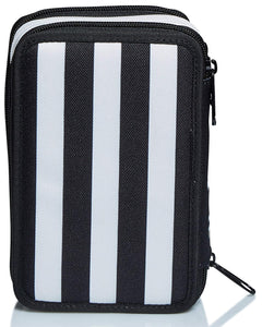 Seven Astuccio Scuola Juventus 3 Zip, Bianco Nero, Triplo Scomparto Completo di Matite, Penne e Pennarelli, Accessori Juventus Scuola, Accessori per Zaino Bambini e ragazzi