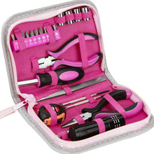 Carica l'immagine nel visualizzatore di Gallery, Kit di 23 Pezzi Attrezzi Rosa Set di Attrezzi Per La Riparazione da Donna, Set di Attrezzi per le Donne Include Bit Pres