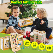 Carica l'immagine nel visualizzatore di Gallery, Giochi Bambini 1 anno Busy Board Montessori Gioco Bambino Regalo Bambino 1 2 3 anni Lavagna Montessori Sensoriale con Interruttore Luminoso a Led in Legno Attività Educative Giocattoli Da Viaggio