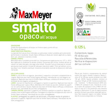 Carica l'immagine nel visualizzatore di Gallery, Maxmeyer Smalto All'Acqua Poliuretanico Opaco Bianco 0,125 L