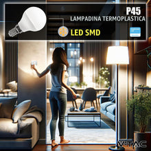Carica l'immagine nel visualizzatore di Gallery, V-TAC 10x Lampadine LED P45 Massima Efficienza - E14-3,7W (Equivalenti a 25W) - 320 Lumen - Lampadina LED Pallina da Gol