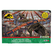 Carica l'immagine nel visualizzatore di Gallery, Mattel Jurassic World - Calendario dell'Avvento 30° Anniversario, con conto alla rovescia di 24 giorni e tante sorprese, mini dinosauri, personaggi e cancelli, giocattolo per bambini, 3+ anni, HTK45