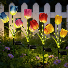Carica l'immagine nel visualizzatore di Gallery, VEEKAY Luci Solari da Giardino,4 Pezzi Tulipano Luce Solare Esterno, Luce Solare LED Esterno,IP65 Impermeabile Lampade S
