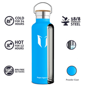 Super Sparrow Borraccia Termica 1L, Bottiglia Termica Senza Perdite - Senza BPA Borracce, per Bambini, Scuola, Sport, Campeggio, Yoga, Palestra, Ciclismo