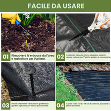 Carica l'immagine nel visualizzatore di Gallery, Velway Telo Pacciamatura 2x10M - 100g/m² Telo Anti Erbacce per Orto, Giardino, Tessuto Permeabile all'Acqu, Stabilizzazi