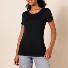 Carica l'immagine nel visualizzatore di Gallery, Amazon Essentials T-shirt a Maniche Corte con Vestibilità Classica (Opzioni Girocollo e Scollo a V) Donna , Pack of 2, Nero, M