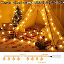 Carica l'immagine nel visualizzatore di Gallery, Catena Luminosa Esterno Interno, 60LEDs 10M Luci LED a Batteria con USB 8 Modalità FunZione Timer IP65 Impermeabile, Luc