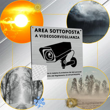Carica l'immagine nel visualizzatore di Gallery, Cartello Area Videosorvegliata Alluminio, 2 Pezzi Cartello Videosorveglianza con Avviso GDPR, 15x15cm, Alluminio Spazzol