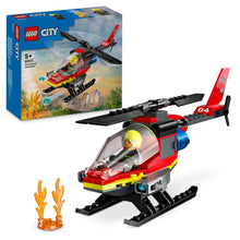 Carica l&#39;immagine nel visualizzatore di Gallery, LEGO City Elicottero dei Pompieri, Veicolo Giocattolo da Costruire con 2 Elementi Lancia-Acqua e Minifigure del Pilota Vigile del Fuoco, Giochi per Bambini e Bambine da 5 Anni, Regalo Divertente 60411