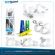Carica l'immagine nel visualizzatore di Gallery, DIYexpert Fermatovaglia Trasparenti Made in Germany [4 Pezzi] – Clip Robuste per Tavoli Spessi Fino a 45 mm – Resistenti