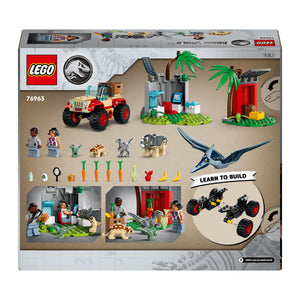 LEGO - Jurassic World Centro di Soccorso dei Baby Dinosauri, Giocattolo per Bambini e Bambine da 4 Anni in su, Set con Mini Triceratopo, Anchilosauro e Velociraptor, Regalo Amanti degli Animali 76963