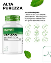 Carica l'immagine nel visualizzatore di Gallery, vit4ever NAC - N-Acetil L-Cisteina - 240 Capsule - 600 mg per Capsula