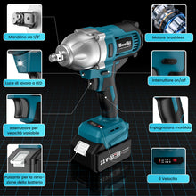 Carica l'immagine nel visualizzatore di Gallery, Seesii Avvitatore A Impulsi a Batteria 700Nm, Professional 1/2" Elevata Avvitatori a Massa Battente con Batteria 8000mAh, 6 Bussola(14/17/19/21/22/24mm), Avvitatore Batteria per Auto Casa