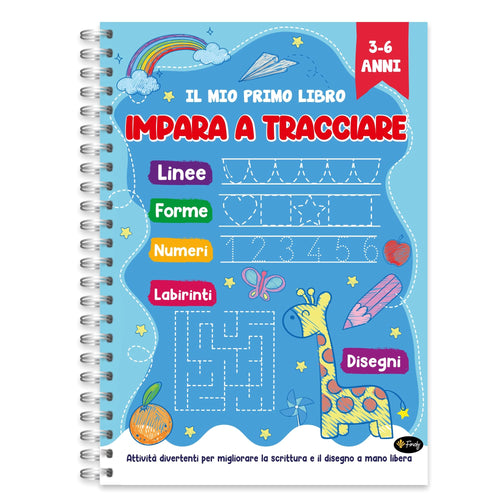 Finoly Libri Pregrafismo per Bambini | Libri Pregrafismo 3-6 Anni | Libro per Imparare a Scrivere A4 | Impariamo a Tracciare | Libro Ricalcare Lettere e Numeri | Quaderni Pregrafismo Attività Bambini