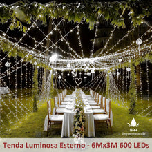 Carica l'immagine nel visualizzatore di Gallery, Zorela 600 LED 6Mx3M Tenda Luminosa Natale Esterno Interno Prolungabile Luci di Natale IP44 Impermeabile con 8 Modalità Tenda Luci Esterno per Natale, Giardino e Matrimonio