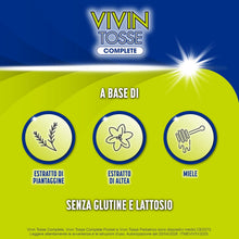 Carica l'immagine nel visualizzatore di Gallery, Vivin Tosse Complete Azione 3in1 Tosse Secca, Tosse Grassa, Mal Di Gola, Sciroppo 150 ml. Senza Glutine e Senza Lattosio.