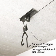 Carica l'immagine nel visualizzatore di Gallery, Fischer Supporto per biciclette ed e-bike, portata fino a 30 kg, sollevatore a soffitto con altezza fino a 4 m, meccanic