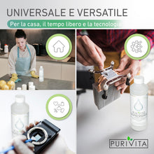 Carica l&#39;immagine nel visualizzatore di Gallery, PURIVITA ISOPROPANOL - Alcool Isopropilico - 99,9% di potere pulente - detergente per casa, l&#39;industria, l&#39;elettronica - sgrassante + solvente - senza residui - non conduttivo Isopropyl Alcohol 0,5-3l