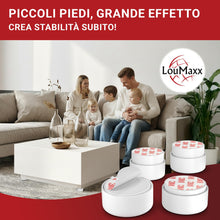 Carica l'immagine nel visualizzatore di Gallery, LouMaxx Piedini per Mobili Adesivi Regolabili in altezza Ø 55,5 mm – Piedini Mobili Bianchi Altezza Regolabile – Rialzi 