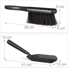 Carica l'immagine nel visualizzatore di Gallery, Relaxdays Paletta e Scopetta, 41 cm, Acciaio, Set Accessori Pulizia Casa, Pala Raccogli Cenere Camino, Nero