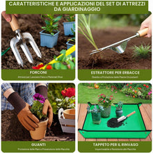 Carica l'immagine nel visualizzatore di Gallery, Kynup Set da Giardinaggio 9 Pezzi, Attrezzi da Giardino in Acciaio Inossidabile Antiruggine con Manici in Legno Ergonomi