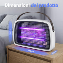 Carica l'immagine nel visualizzatore di Gallery, Lampada Antizanzare Elettrica 4200V, 2x15W LED, Zanzariera Elettrica