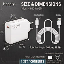 Carica l'immagine nel visualizzatore di Gallery, Caricatore USB C Rapido 120W per Xiaomi Hypercharge