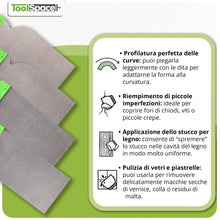 Carica l'immagine nel visualizzatore di Gallery, ToolSpace Set Spatole Giapponesi 4 Pezzi Acciaio Inossidabile Inox 50 80 100 120 mm Stucco Finitura Pareti Carrozzeria B