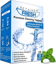Carica l'immagine nel visualizzatore di Gallery, Retainer Fresh Compresse detergenti per apparecchio ortodontico 120 Unità