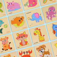 Carica l'immagine nel visualizzatore di Gallery, GOLDGE 16 Pezzi Giocattoli Bambini Animali da Puzzle di Legno, Giochi Bambina 1 Anno 2 3 4 Anni Educativo Pattern Blocchi Regalo per Ragazzo Ragazza