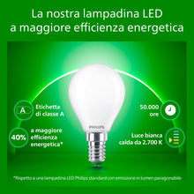 Carica l'immagine nel visualizzatore di Gallery, Philips Lampadina LED UltraEfficient Opaca P45, Attacco E14 Piccolo Edison, Classe Energetica A, 806 lm, Equivalente 60W