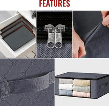 Carica l'immagine nel visualizzatore di Gallery, edihome, Scatole per Armadio, (3 unità), Contenitori Sottoletto, Salvaspazio, in Tessuto, Pieghevole, Scatole Vestiti Cambio Stagione (Grigio chiaro, Pack di 3)