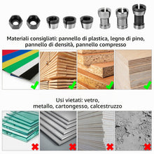 Carica l'immagine nel visualizzatore di Gallery, QWORK® 6 pezzi mandrini per pinze per router, acciaio al carbonio, adattatori elettrici per router per macchine per la l