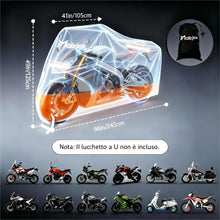 Carica l'immagine nel visualizzatore di Gallery, Maizjok® Telo Moto da Esterno Interno Telo Coprimoto Impermeabile Copri Moto 210D Poliestere Copertura Universale per Scooter Motorino Ciclomotori Motocicletta Stradale Motocross (245x105x125cm）