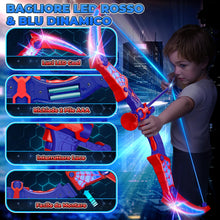 Carica l'immagine nel visualizzatore di Gallery, Giocattoli Bambino Set con Luci LED Rosse e Blu, Zainetto Supercool e Bersaglio, Giocattolo Gioco Bambino 3-12 Anni, Gio