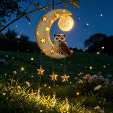 Carica l'immagine nel visualizzatore di Gallery, Lampada solare da giardino a forma di gufo lunare,Decorazione Giardino