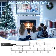 Carica l'immagine nel visualizzatore di Gallery, Luci Albero di Natale, 20+3M 200LED Luci Natale Esterno Batteria 1200mAh
